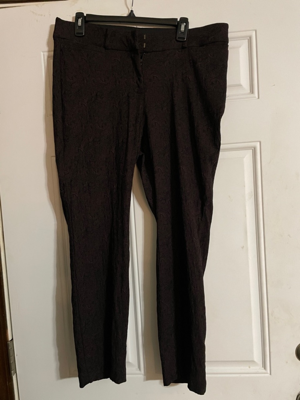Lane Bryant Black Textured Skinny Dress Pants. Brown and Black Paisley.
